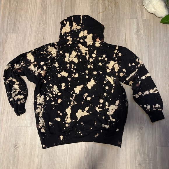 Do Not Disturb Black and Cream Splatter Hoodie - Picture 2 of 3